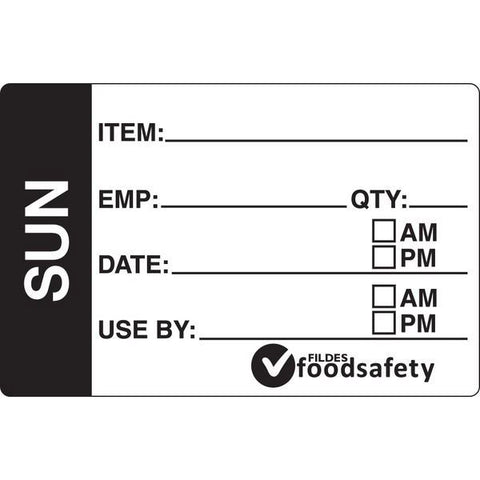 Label Durable 49 x 75mm Date/Prepared/Use By (Black) (500/roll)