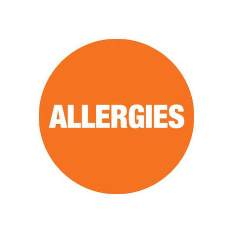 Label Removable 24mm Circle Allergies (Orange)  (1000/roll)