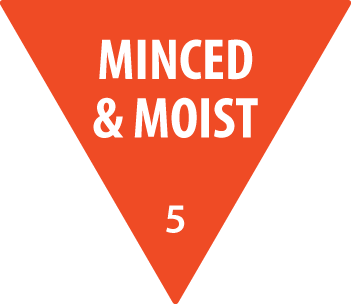 Label Removable 30mm Triangle Minced and Moist (Orange)  (500/roll)