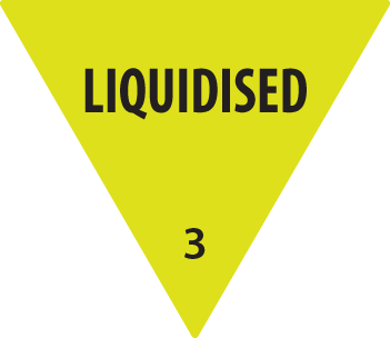 Label Removable 30mm Triangle Liquidised (Yellow)  (500/roll)