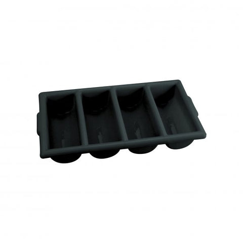Chef Inox Cutlery Box-4 Compartment Black