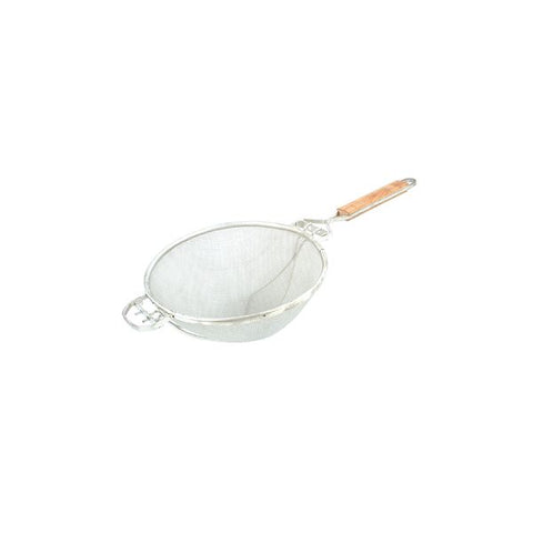 Strainer Double Stainless Steel Mesh Re Inforced 300mm WOOD HANDLE TRENTON 