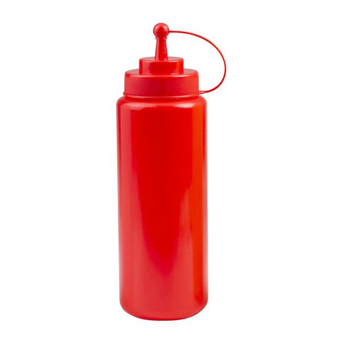 Squeeze Bottle Wide Mouth with Cap 1.0Lt RED TRENTON 