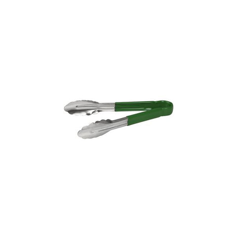 Colour Coded Tong Stainless Steel 230mm GREEN PVC HANDLE TRENTON 