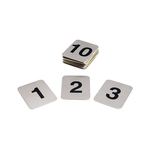 Adhesive Table Numbers Stainless Steel Set 1-10 TRENTON 