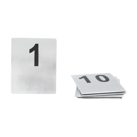 Flat Table Numbers Stainless Steel 100x80mm Set 1-10 TRENTON 