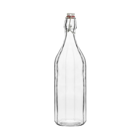 Glass Bottle Panelled Round 1.0Lt TRENTON 
