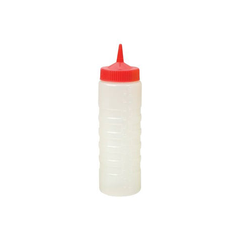 Sauce Bottle 750ml CLEAR BODY  RED TOP CATERRAX 