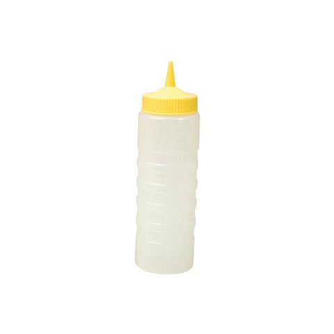 Sauce Bottle 750ml CLEAR BODY  YELLOW TOP CATERRAX 
