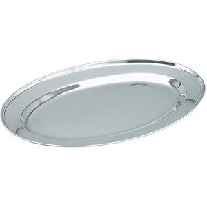 Platter-Oval - Stainless Steel 250mm Rolled Edge