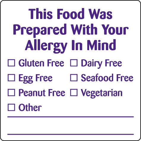 Label Removable 40mm Advisory - Allergy (Purple)  (500/roll)