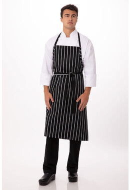 English Chef Apron Black & White Stripe