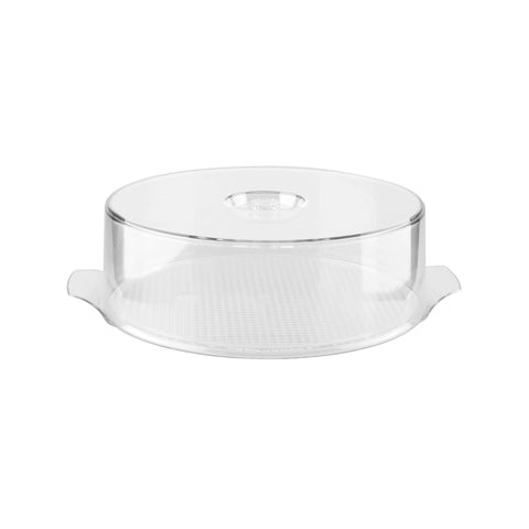 Stackable Round Cover & Tray 300mm CLEAR POLYCARBONATE ALKAN ZICCO 