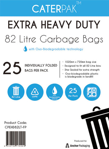 Garbage bags X/Heavy Duty 82L Black Caterpak