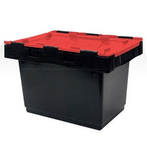 AP34-BK-RD Security Crate 34L Black w/Red Lid Food Grade