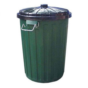 Edco Rubbish Bin With Lid 73L-Green With Black Lid