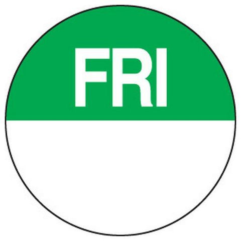 Label Removable 24mm Round Friday x1000  Green