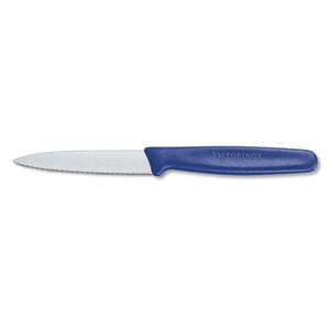 Victorinox Paring Knife Pointed Tip Serrated 8cm - Blue