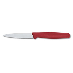 Victorinox Paring Knife Pointed Tip Serrated 8cm - Red