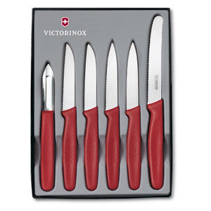 Victorinox Paring Knife Set 6pc - Red