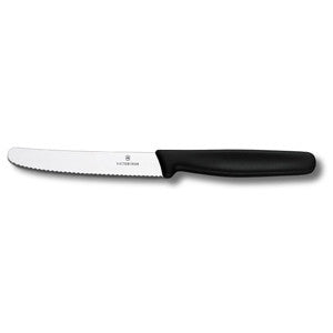 Victorinox Steak Knife Round Tip Serrated 11cm - Black