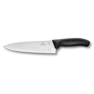 Victorinox  Classic Carving Knife Extra Broad Fluted Edge 20cm-Black