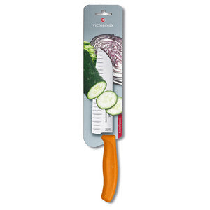 Victorinox Swiss Classic Santoku Knife Fluted Edge 17cm - Orange