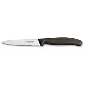 Victorinox Classic Vegetable Knife Pointed Tip Serrated 10cm -  Black