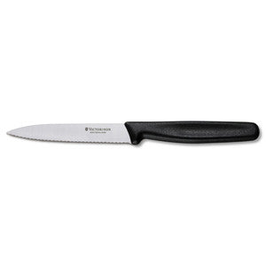Victorinox Vegetable Knife Pointed Tip Serrated 10cm - Black Buy