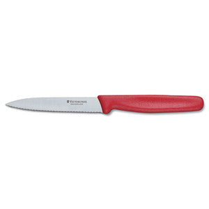 Victorinox Vegetable Knife Pointed Tip Serrated 10cm - Red
