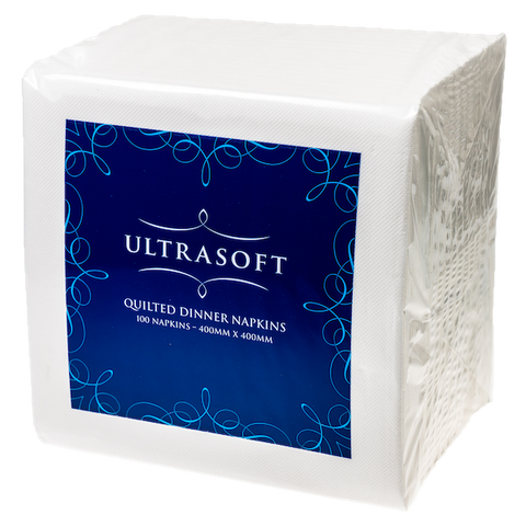 Ultrasoft Quilted Dinner Napkin White 1/4 Fold - 1000 ctn